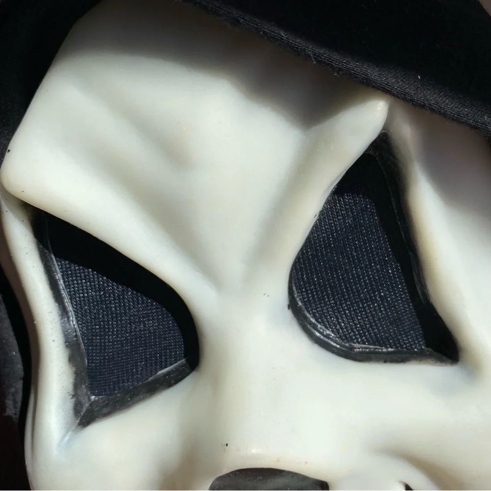 Vintage Scream Cloth Hood Smile Happy Ghost Face Fun World Div
